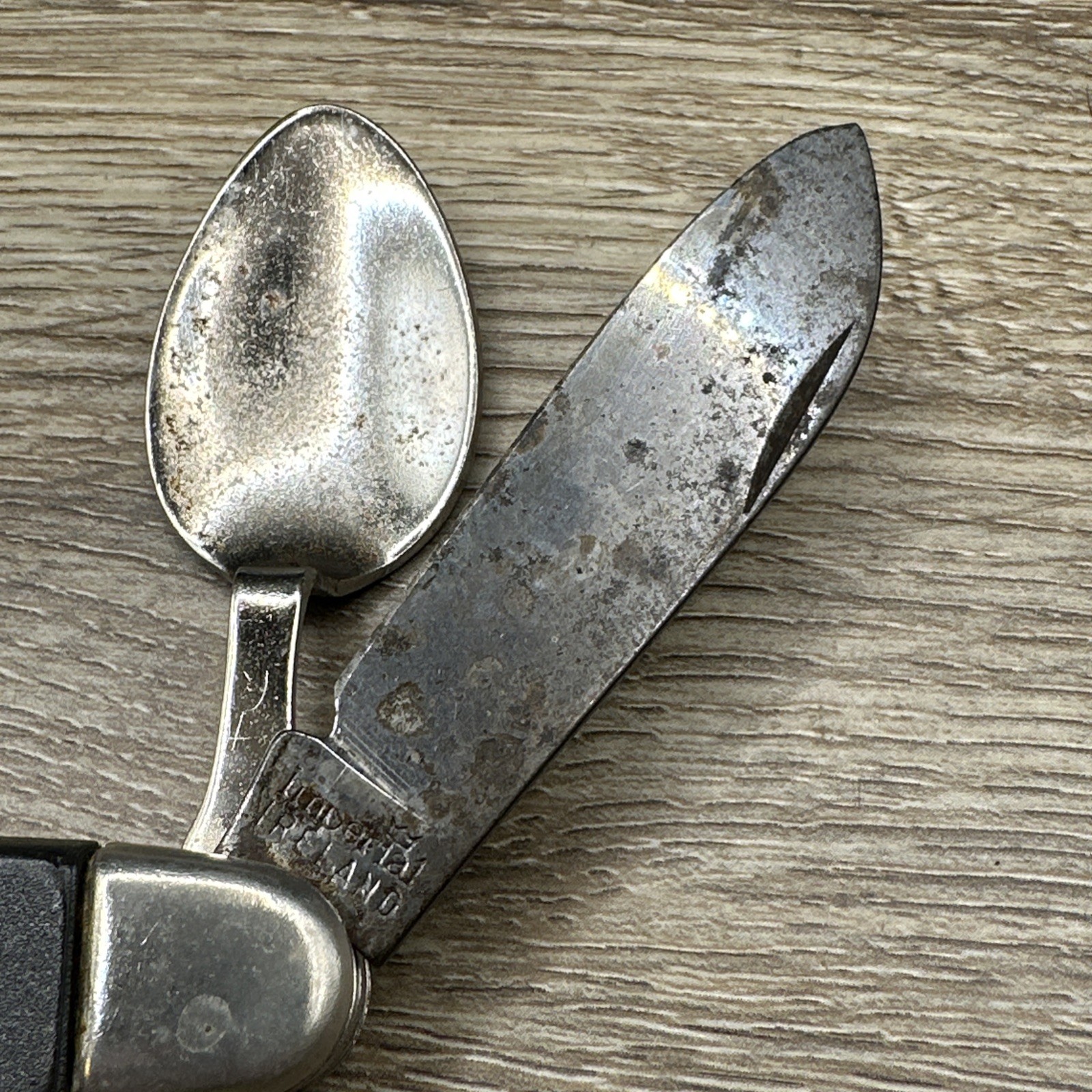 VTG POCKET KNIFE Camper Imperial Ireland Hobo Folding Fork Spoon Utensil