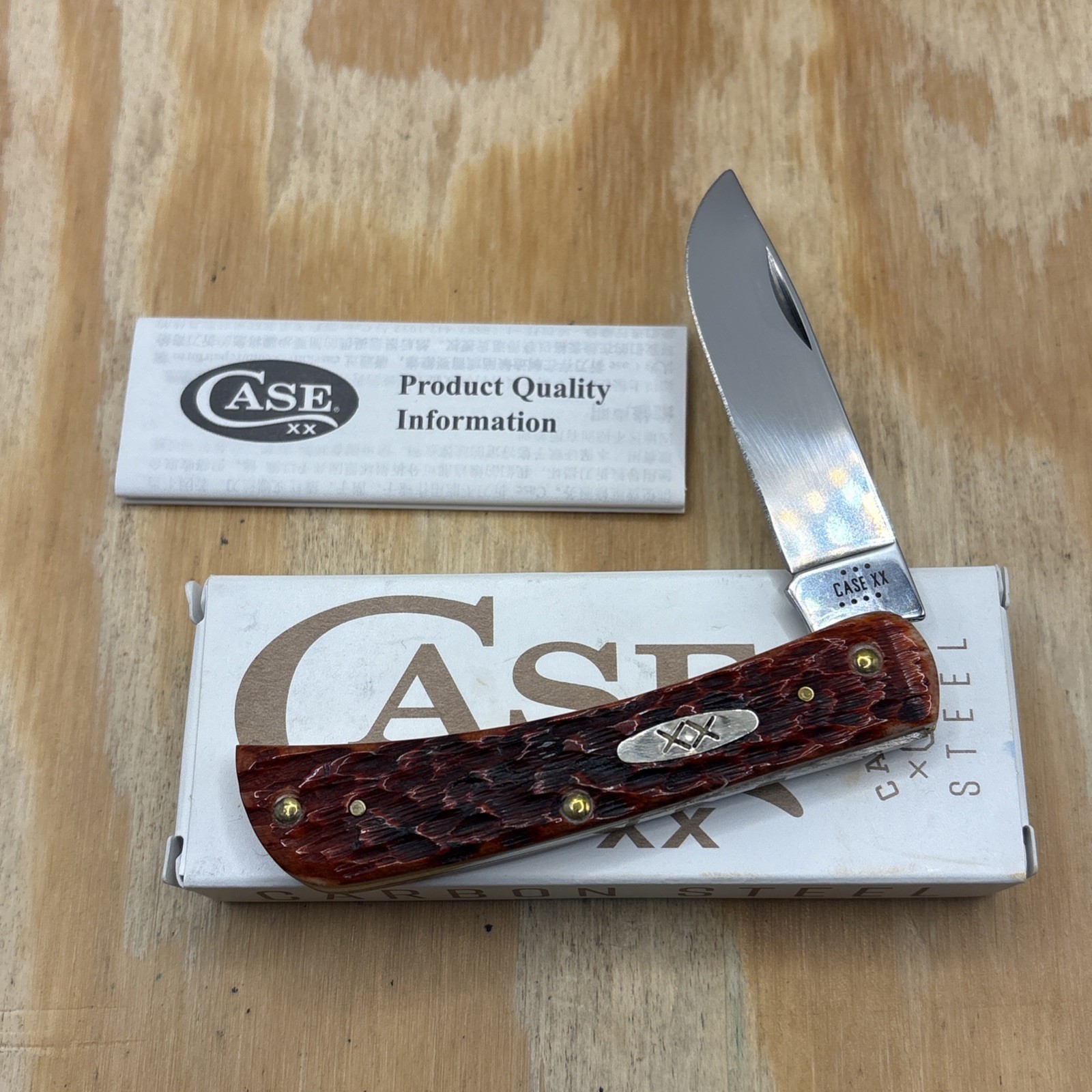 Case XX 2023 6137 Mahogany Bone Sod Buster Jr Knife New In Box