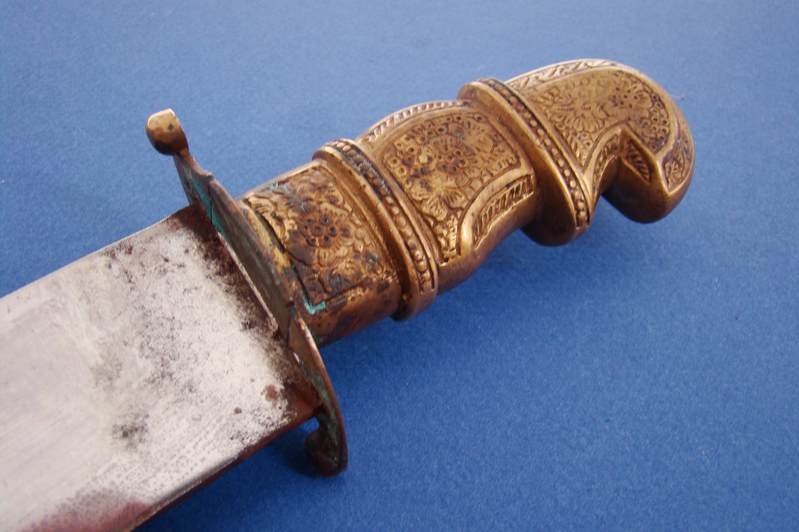 ANTIQUE PUNJAB INDIA MILITARY SIKH WARRIOR FIGHTING COMBAT KNIFE SWORD KNIVES VG