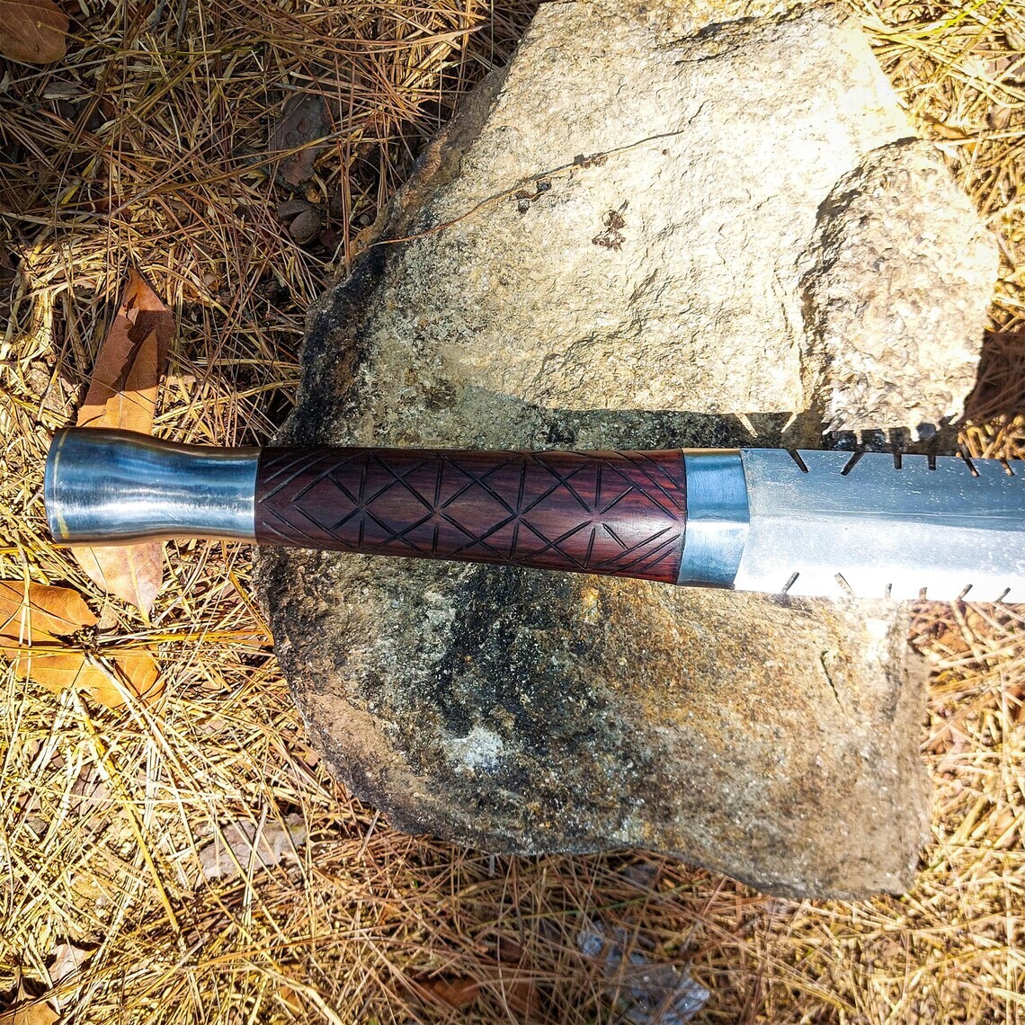 Authentic Sword made with 5160 Carbon Steel & Rosewood handle | Leather Sheath