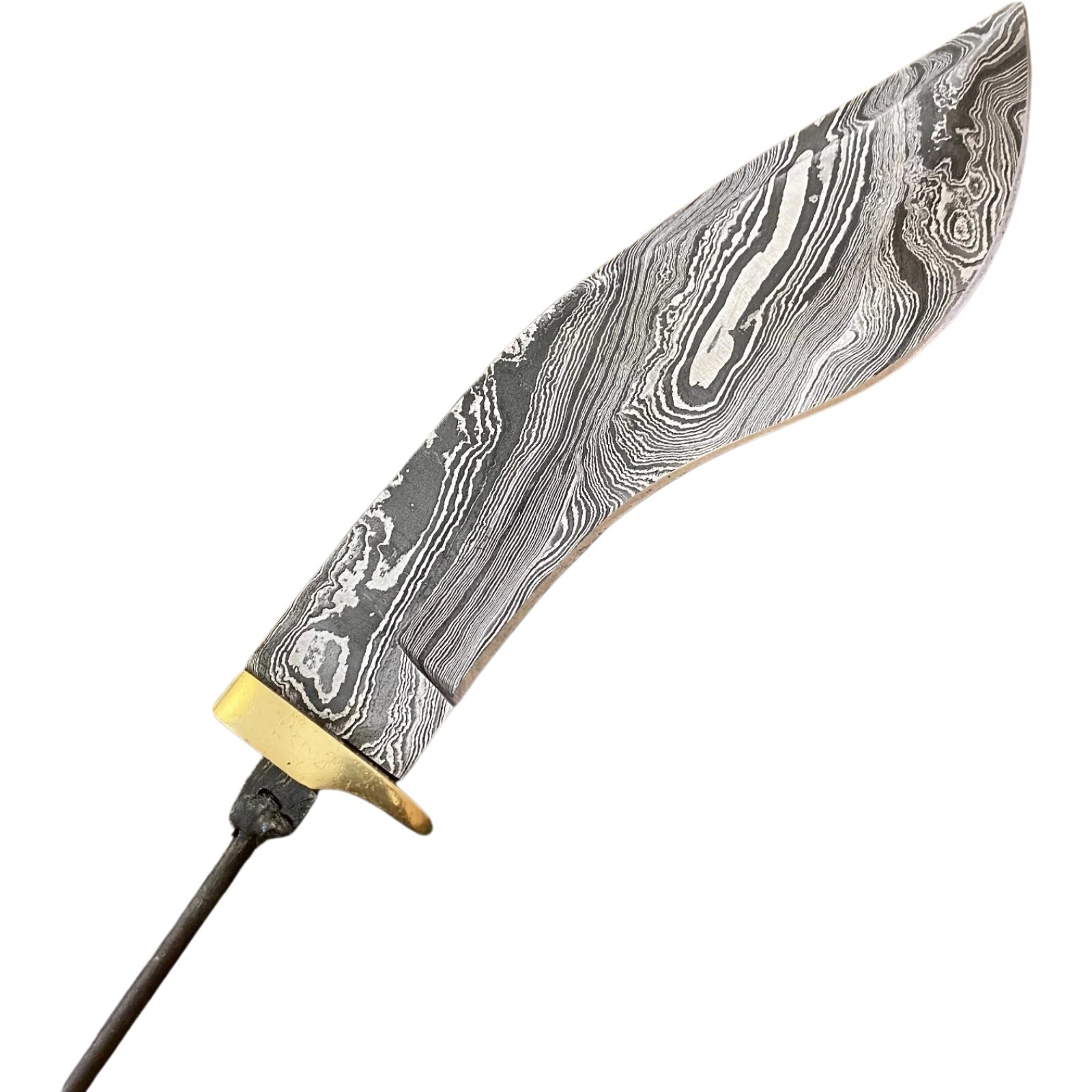 Damascus Tracker Knife Blank – Hand Forged DIY Survival Blade – Brass Guard 2026