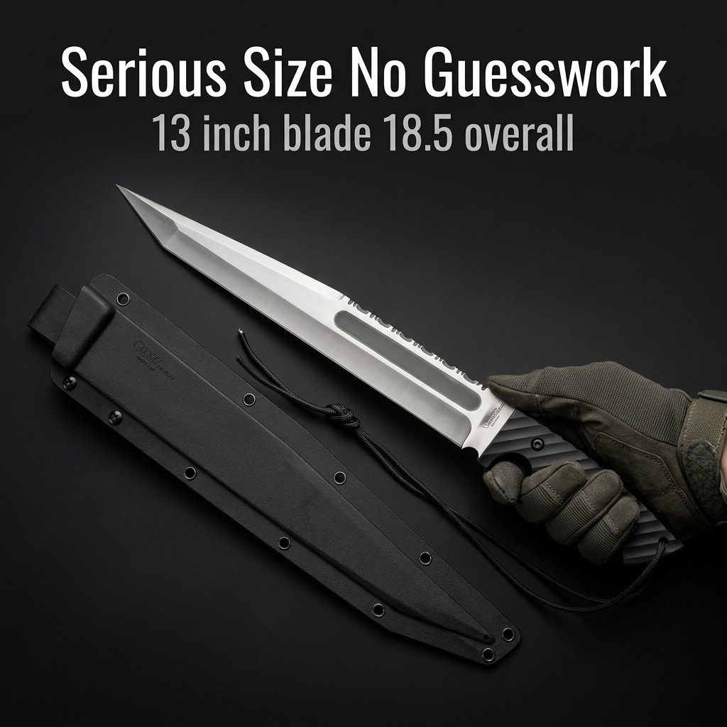 BattlBolt Fixed Blade Full Tang Machete Hunting Survival Knife by Doug Marcaida