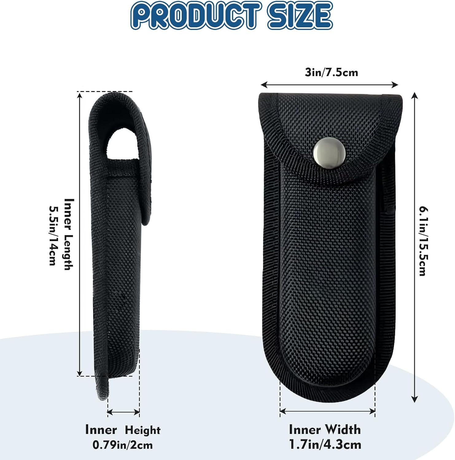 Nylon Pocket Knife Sheath, 5″-5.5″ Portable Knife Holder for Belt, Horizontal/Ve