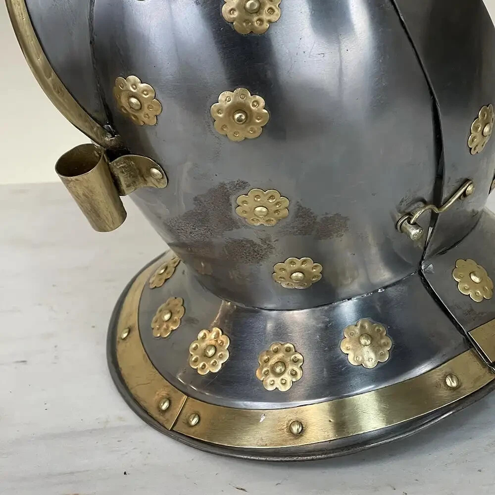 Vintage French Medieval Knight’s Helmet in Brass for Best gift