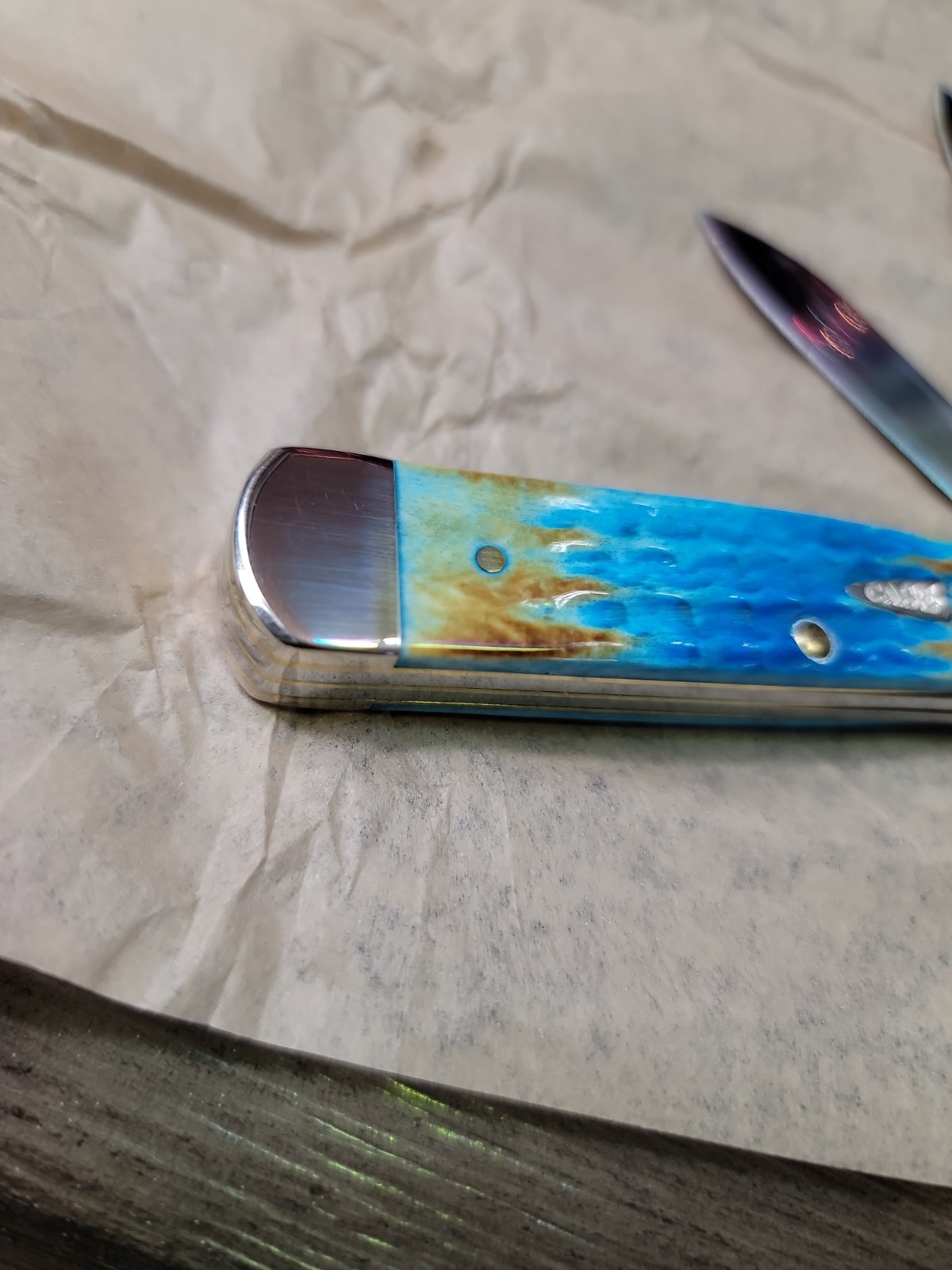 2024 Case XX Sea dragon Bone Razor 62005RAZ Corn Cob Burnt Caribbean Blue 25210