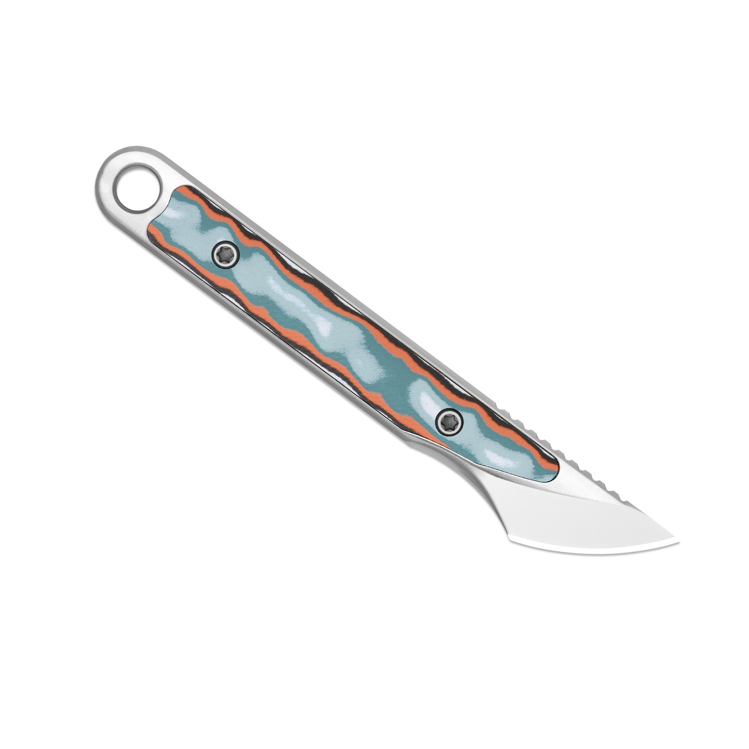 Kizer Cannoli Keychain Fixed Knife AUS-10 Blade Micarta Handle + Sheath 1089A1