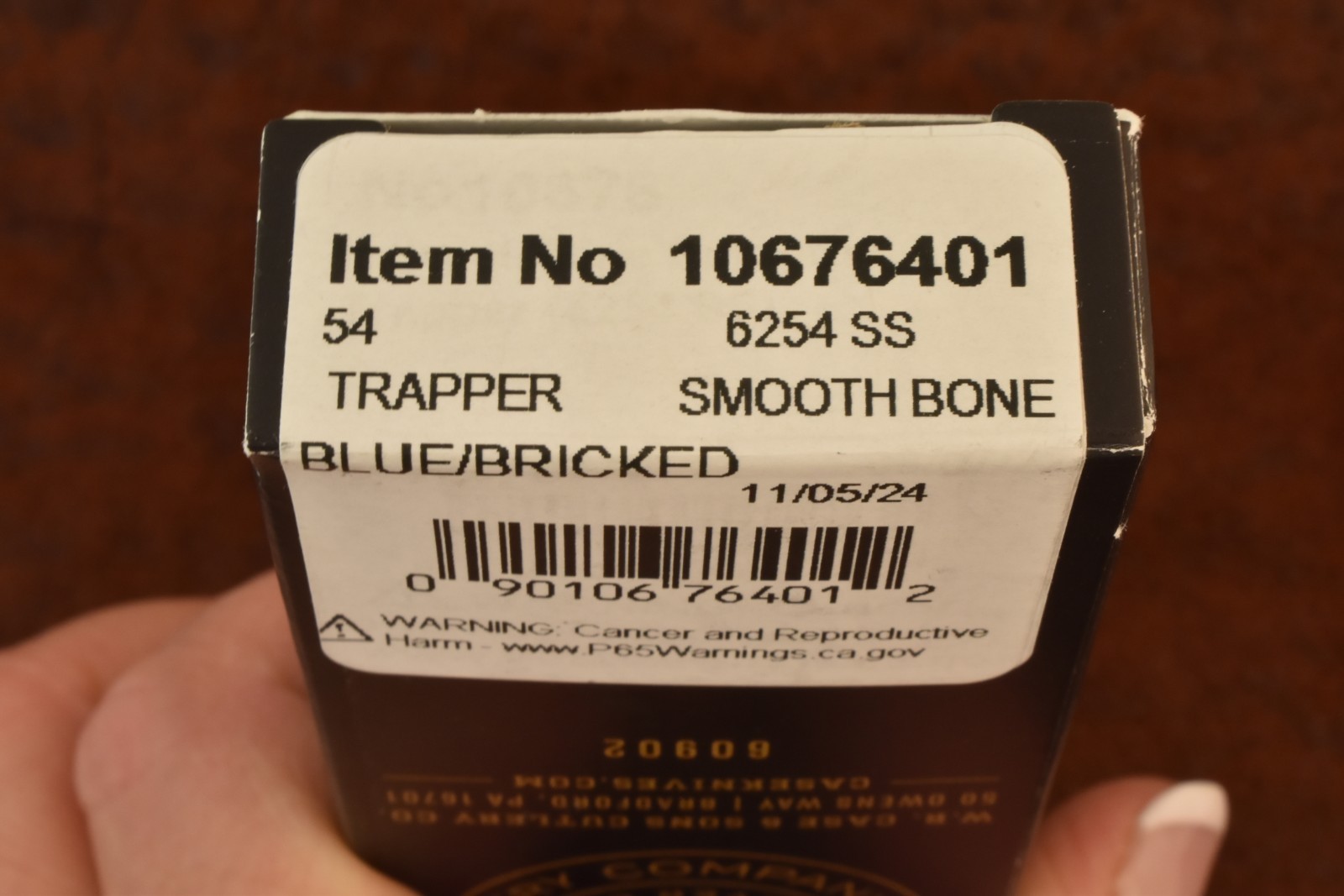 CASE XX USA 2024 BRICKED BRICK SMOOTH BLUE BONE TRAPPER KNIFE 6254 SS RARE 33139