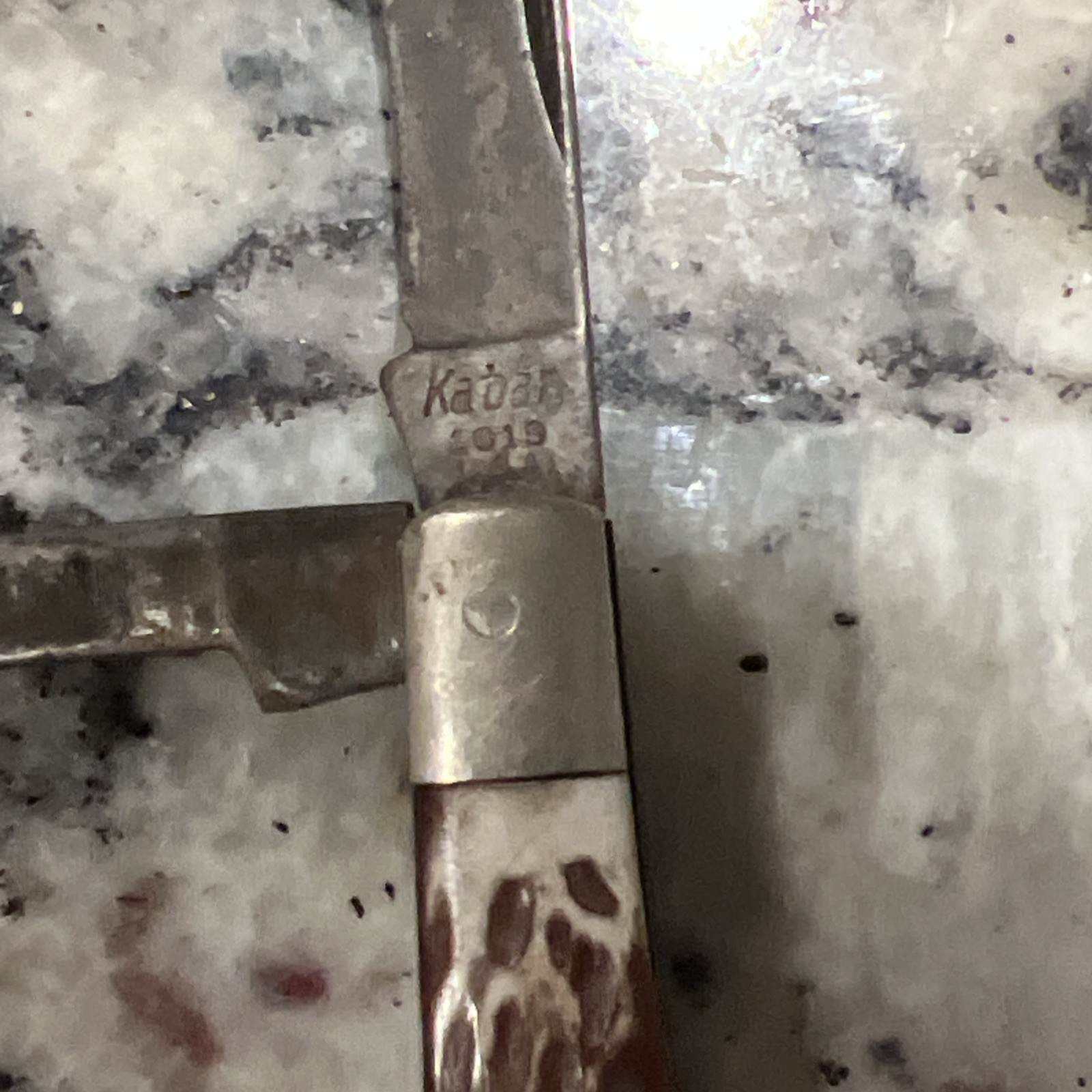 1960s KABAR 1019 USA Pocket Knife 2 Blades Folding 2.75 in long
