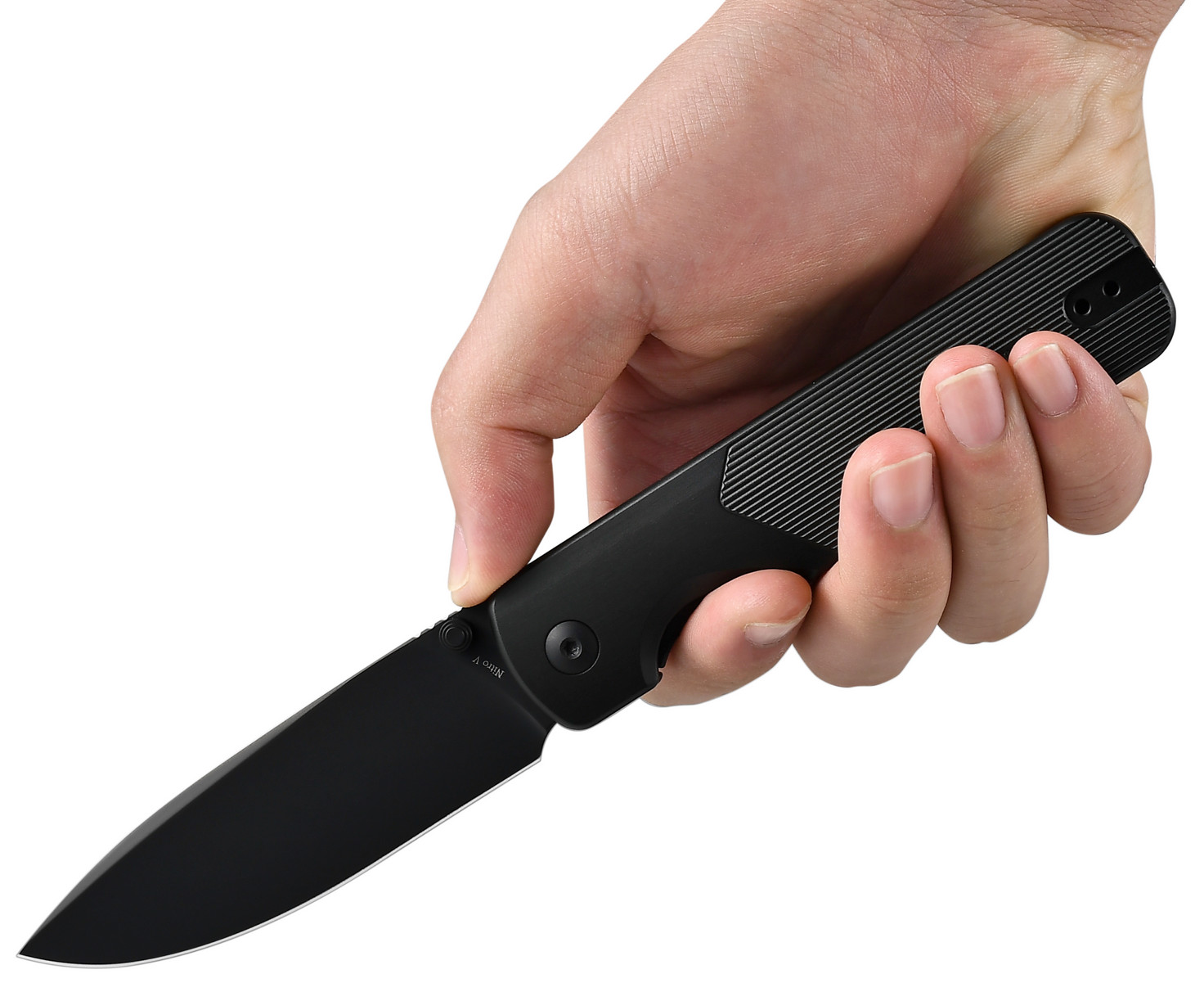 Oknife Duron Folding Knife 3.5″ Nitro V Steel Blade Stealth Gray Aluminum Handle