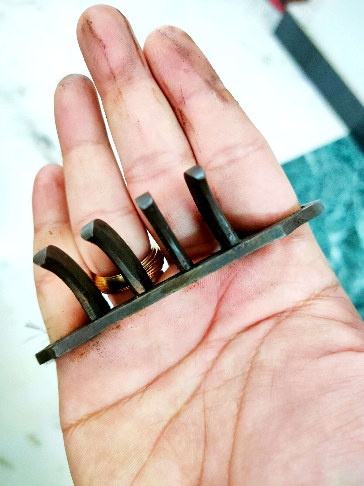 Claw Dagger Bagh Nakh Vagh Nakh Maratha India Hand Forged Steel Right Hand i954N