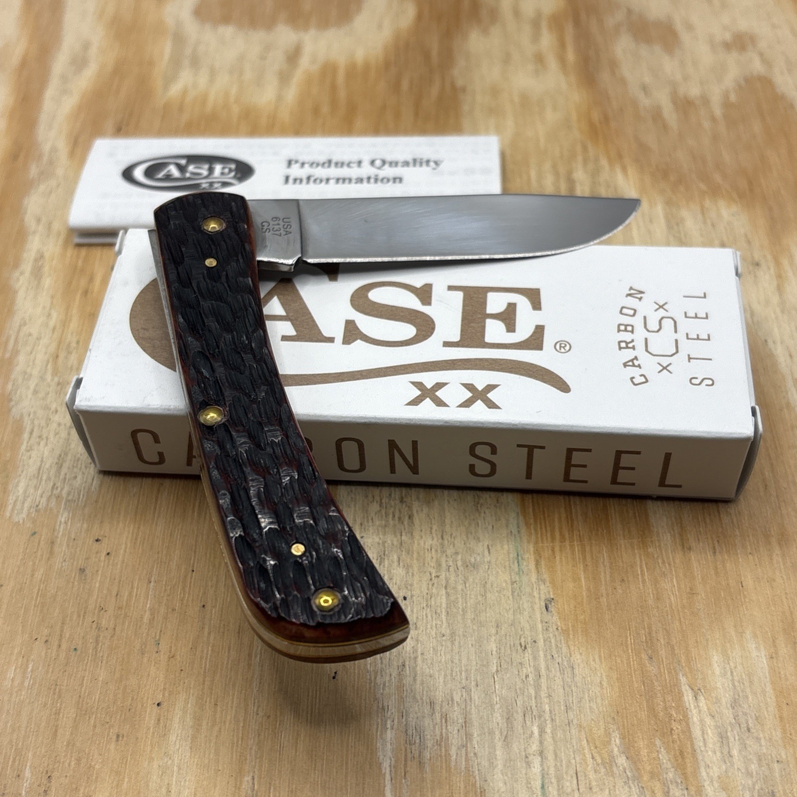Case XX 2023 6137 Mahogany Bone Sod Buster Jr Knife New In Box