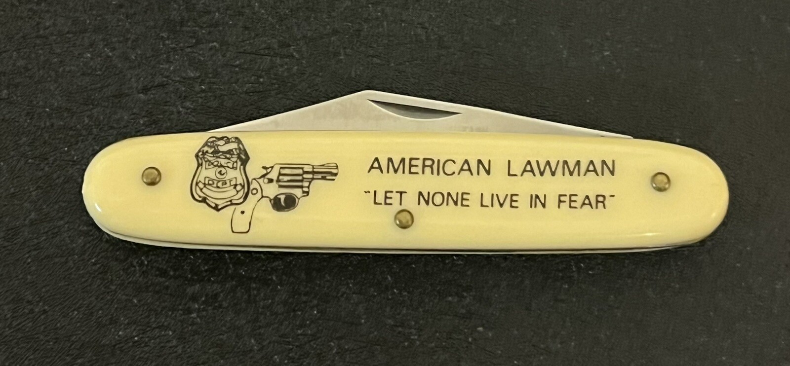 VINTAGE FROST CUTLERY AMERICAN LAWMAN «Let None Live In Fear» POCKET KNIFE
