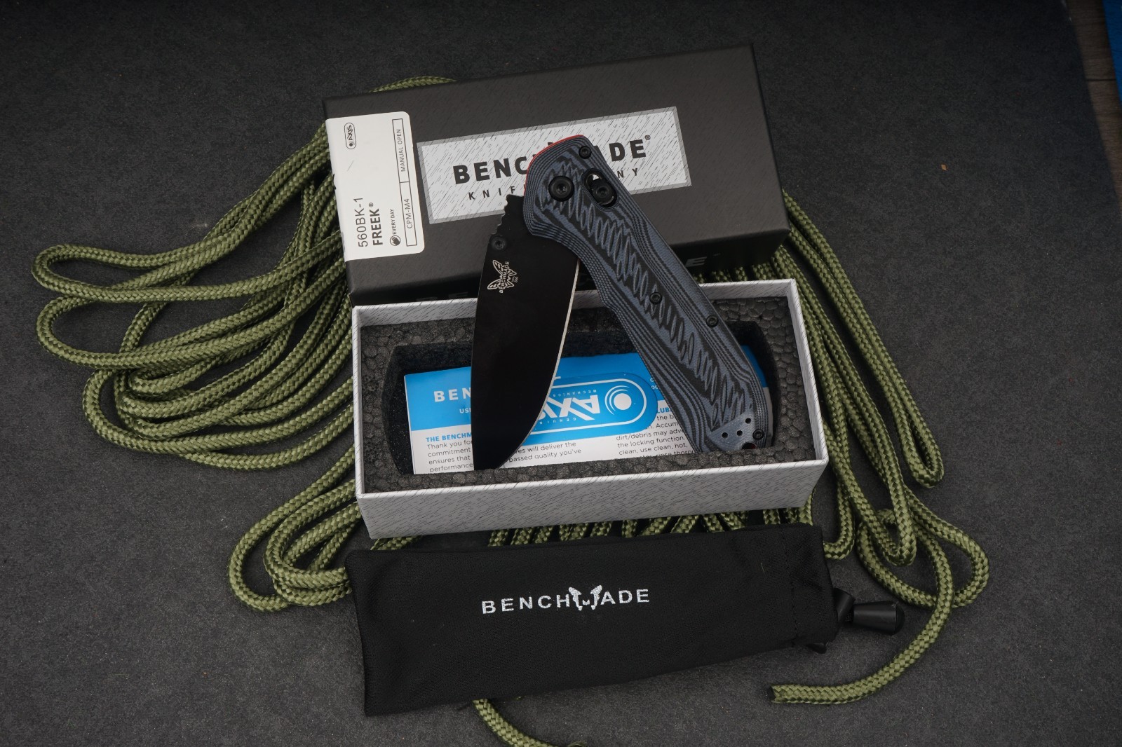 Benchmade Super Freek 560BK-1 CPM-M4 G10 Folding Pocket Knife Black Blade