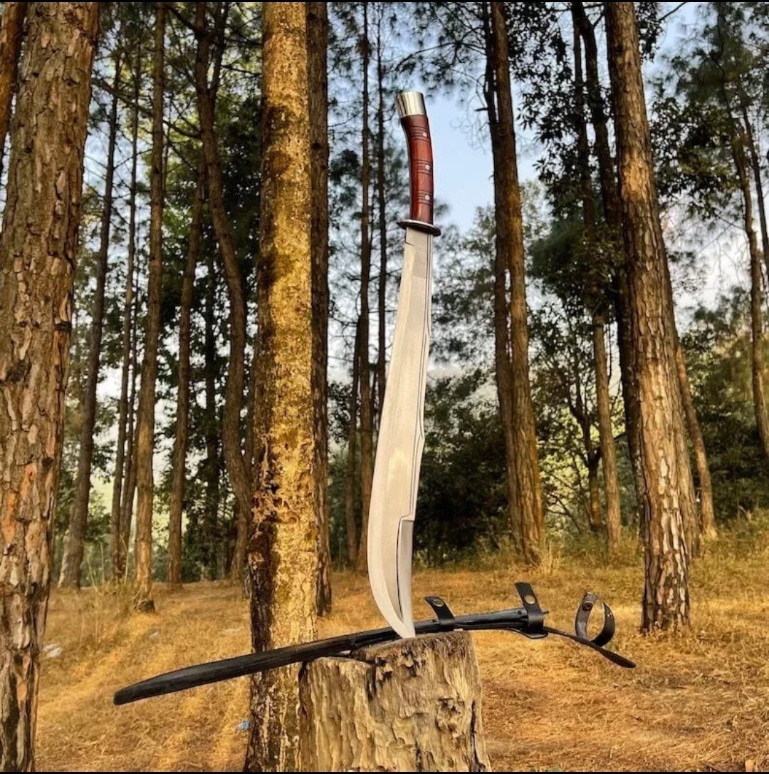 Custom Handmade Carbon Steel Blade Tactical Machete Sword|Hunting Sword Camping