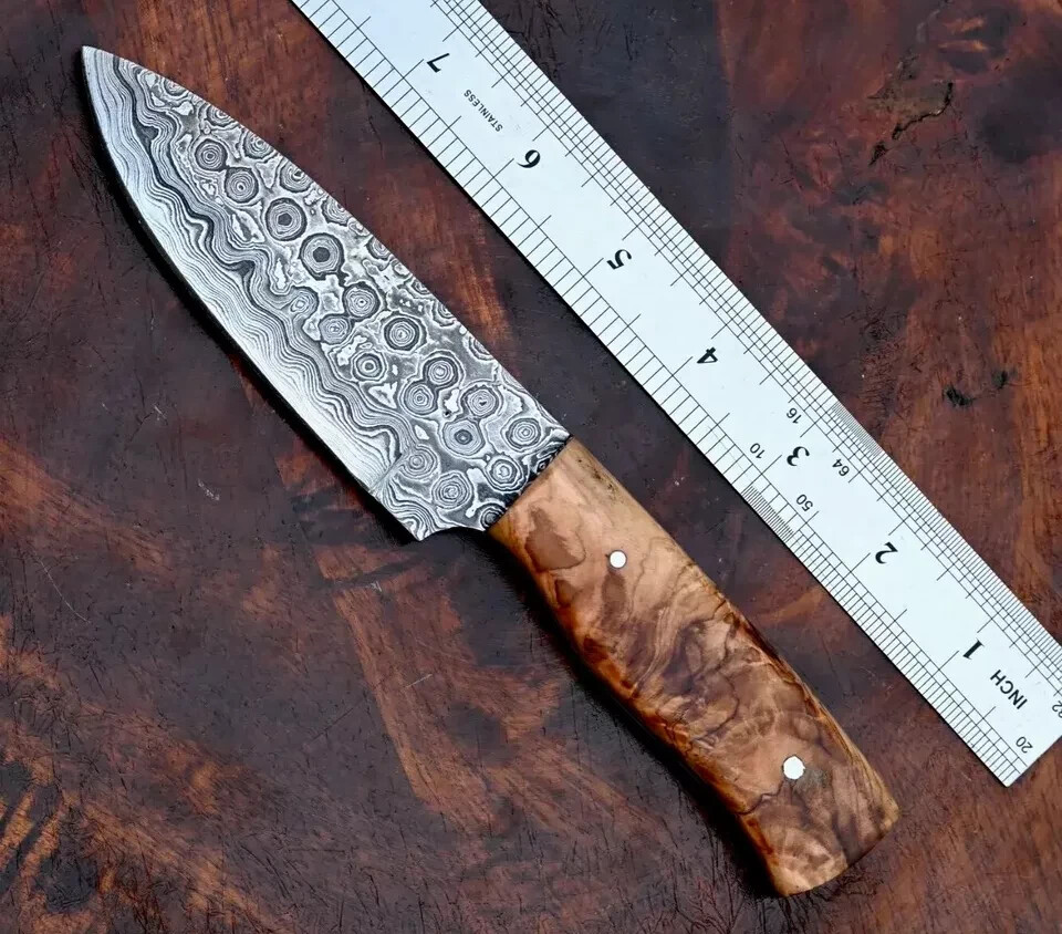 Damascus Hunting Knife Custom HandMade – Hand Forged Damascus Steel Blade 2476