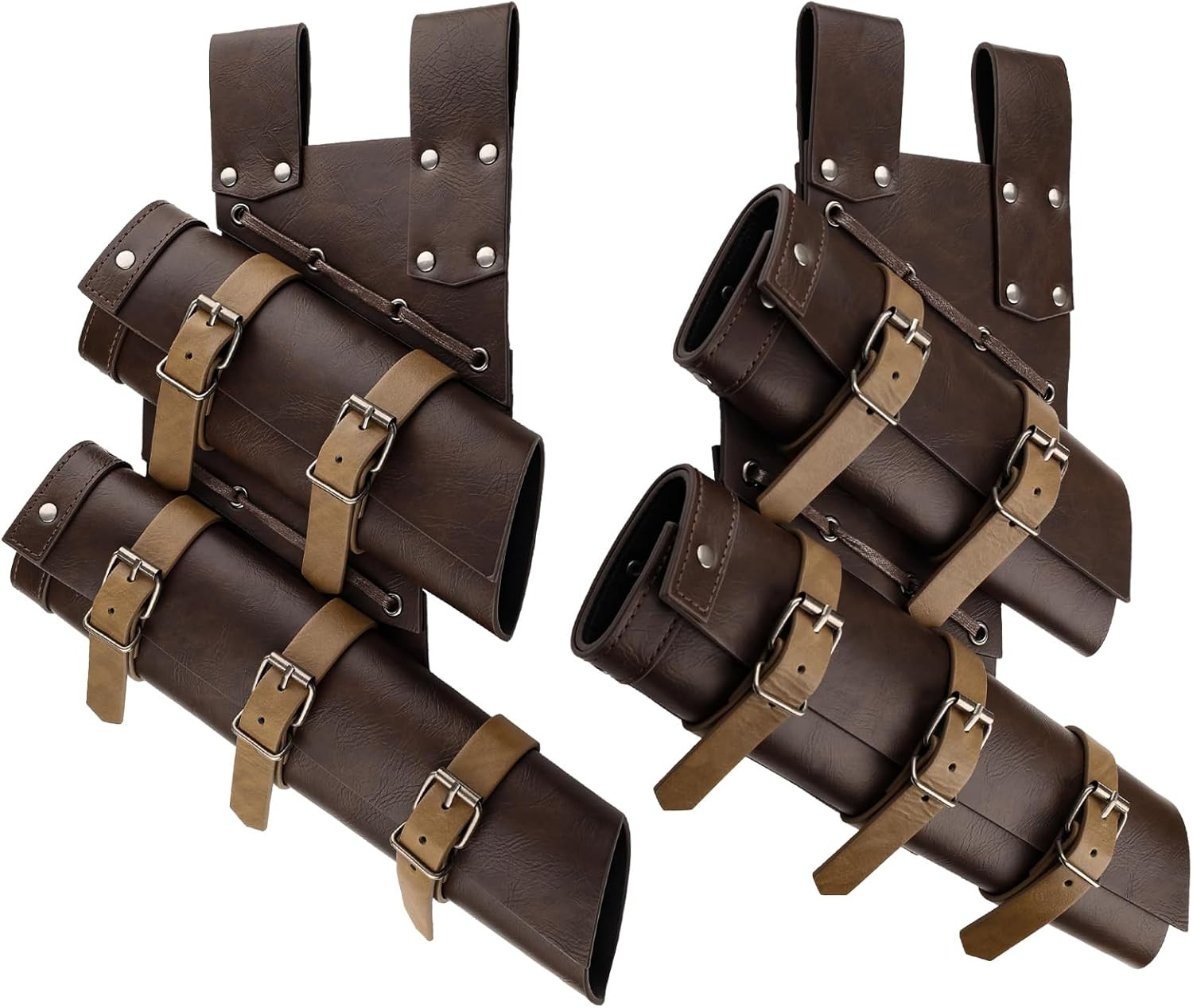 Medieval Double Sword Frog with Belt, Adjustable Sword Holster | PU, Adjustable,