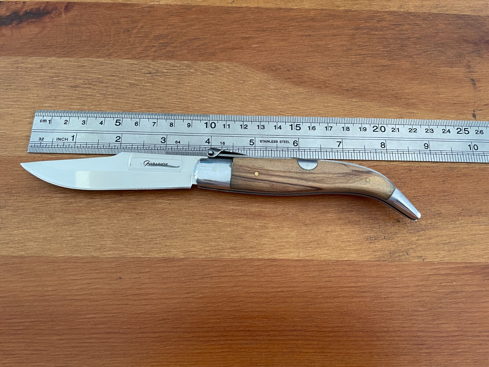 3.6″ Spanish Navaja Teja Albacete Pocket Knife Olive Wood Scales – US Seller