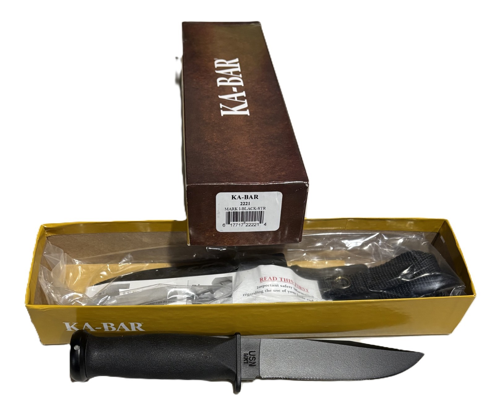 KA-BAR 2221 US Navy Fighting Knife – Tactical Combat Fixed Blade with Sheath