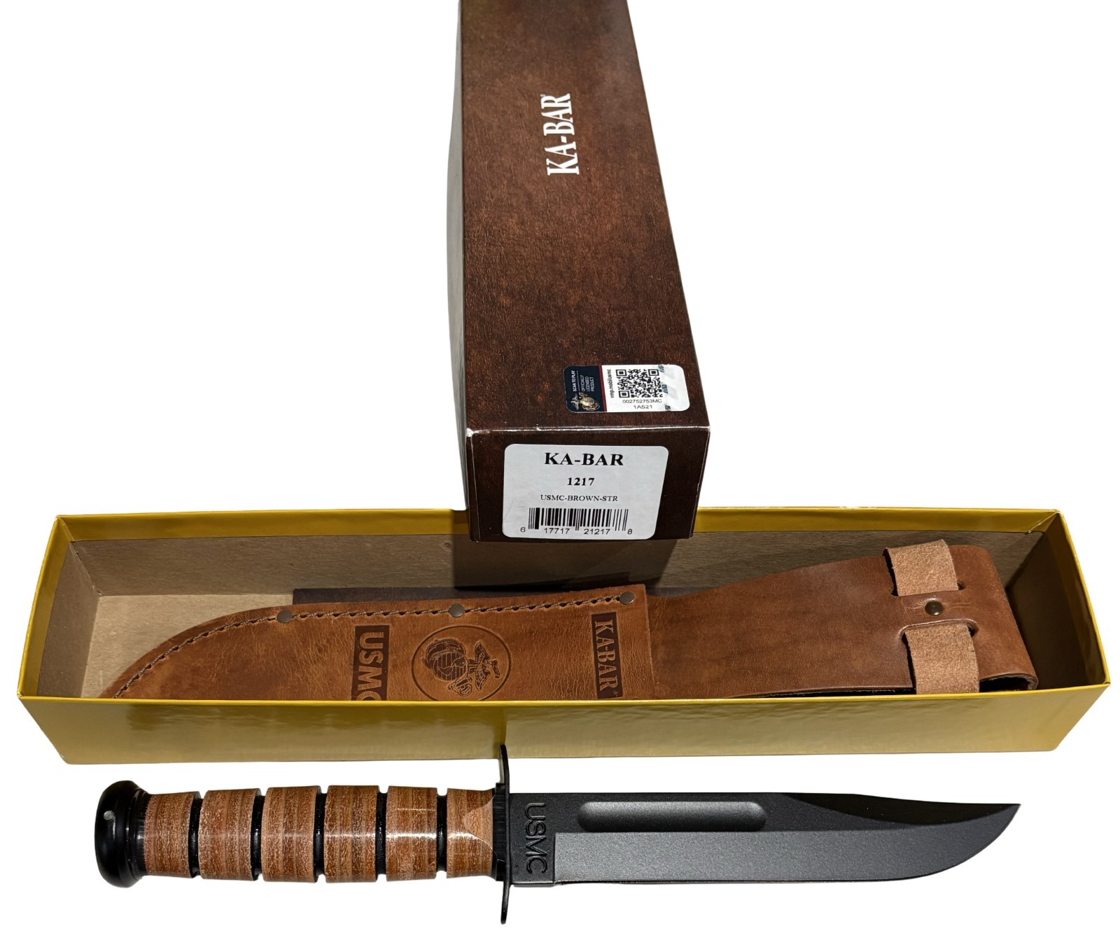 KABAR 1217 USMC Straight Edge Fighting, Combat, Tactical, Military Knife 1217