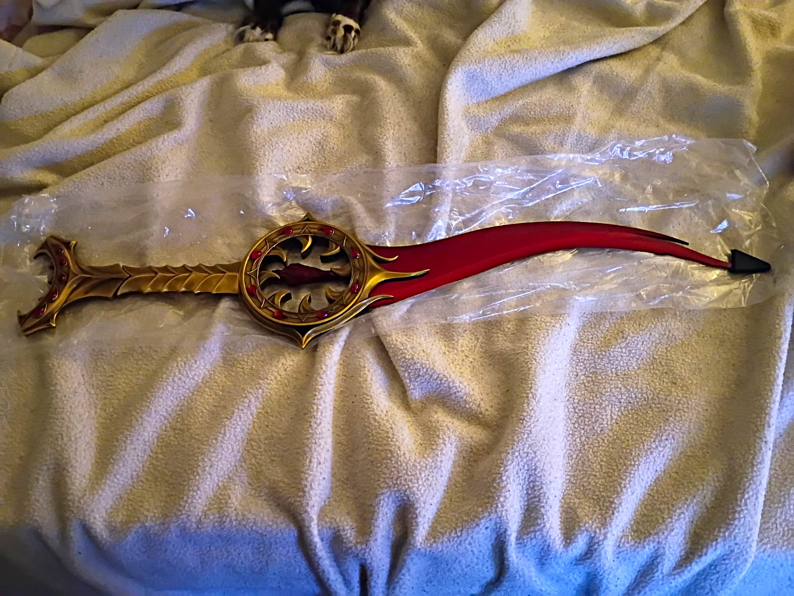 Red Gold Black Fantasy Replica Sword Prop Reproduction Plastic Blade Handle