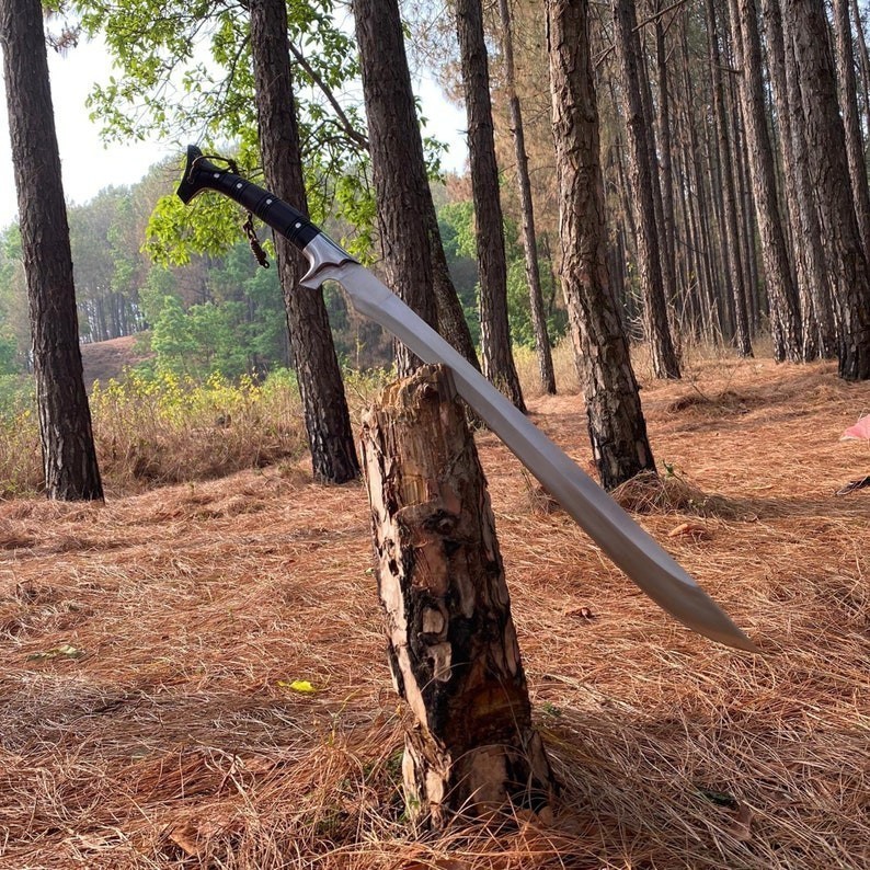 Custom Handmade Carbon Steel Blade Tactical Machete Sword | Hunting | 32 inches