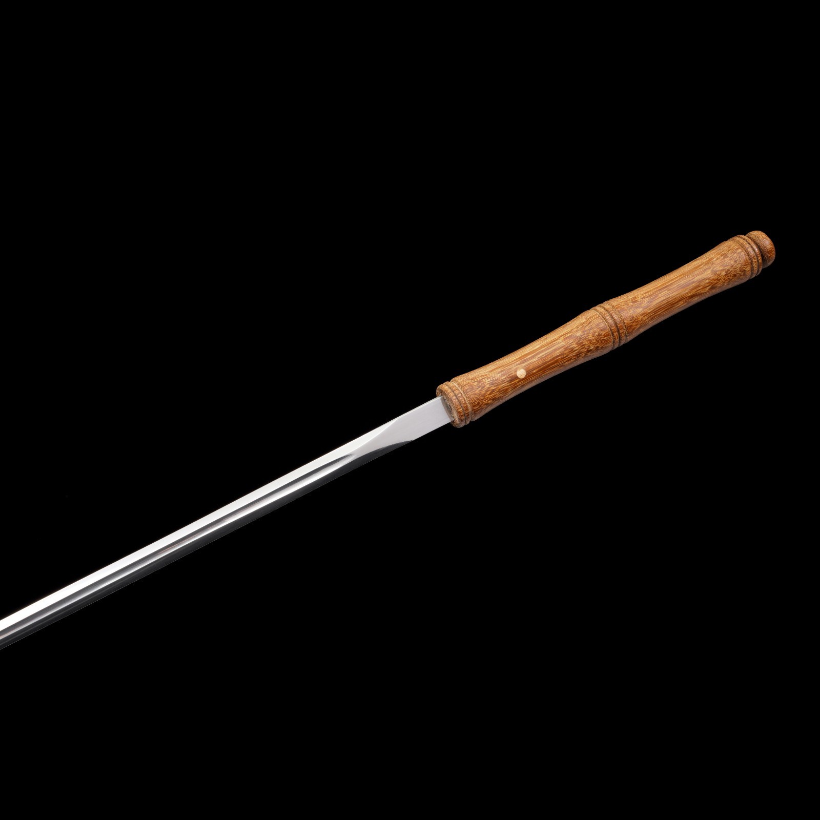 Collectible Chinese Wenwan Slim Sword Manganese Steel Blade Wenge Wood Scabbard