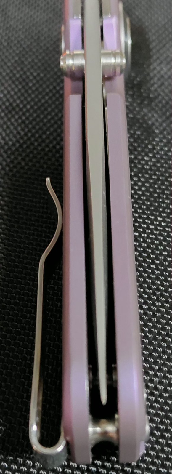Dream Tech Knives #D4245/Purple Titanium Handle Button Lock VG 10 Blade.