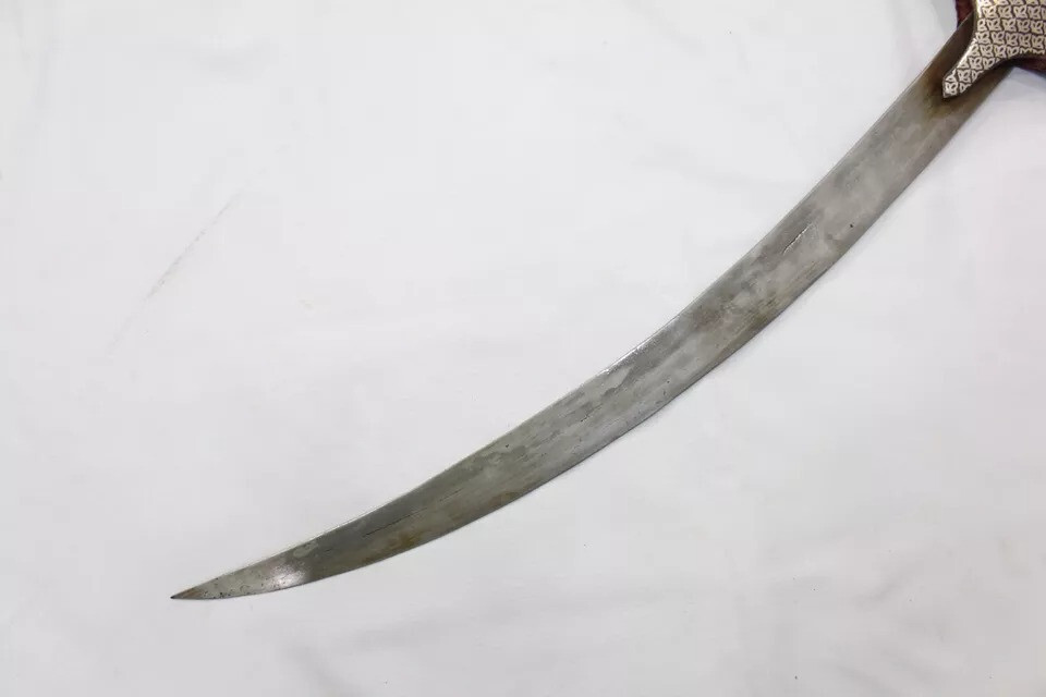 Dagger Knife Silver wire work steel blade tiger face handle W 183