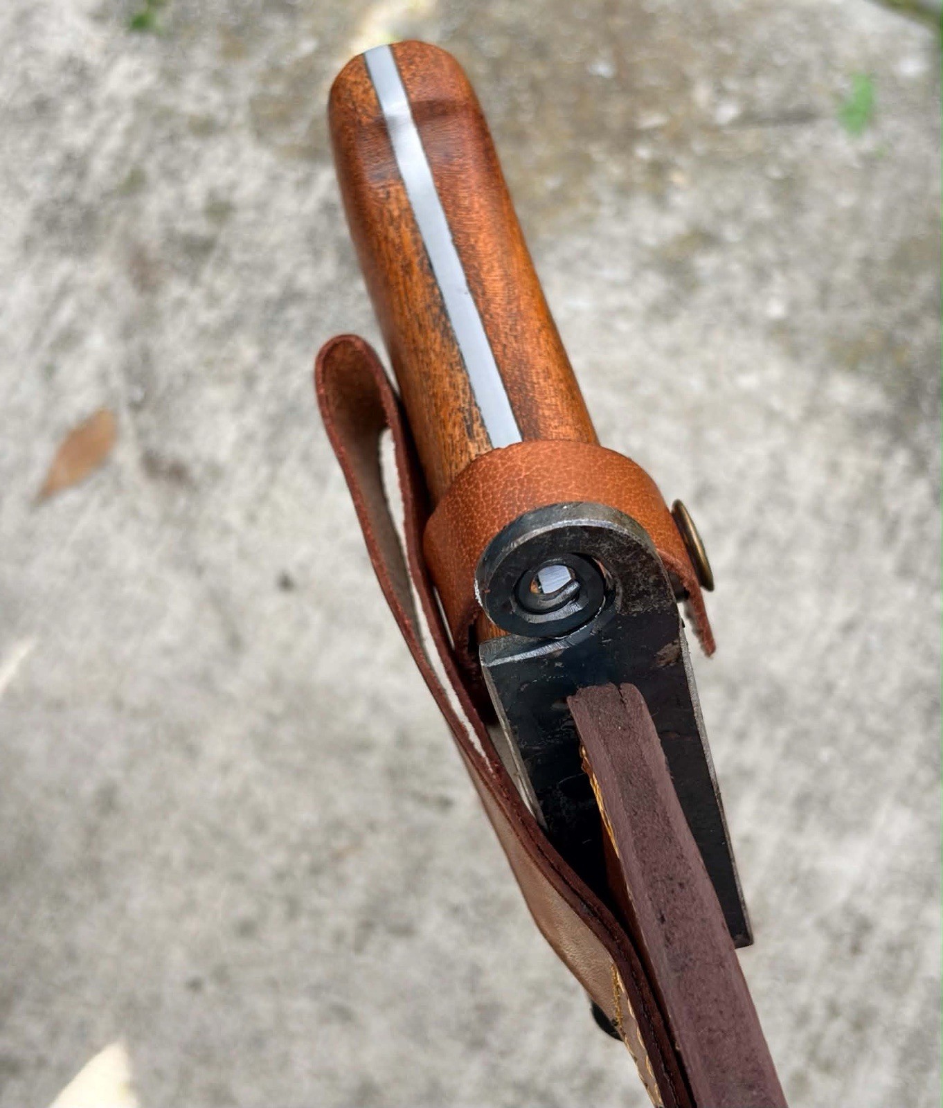 15” Hand Forged Classic Bowie Knife Wood Handle Carbon Steel Leather Sheath EDC
