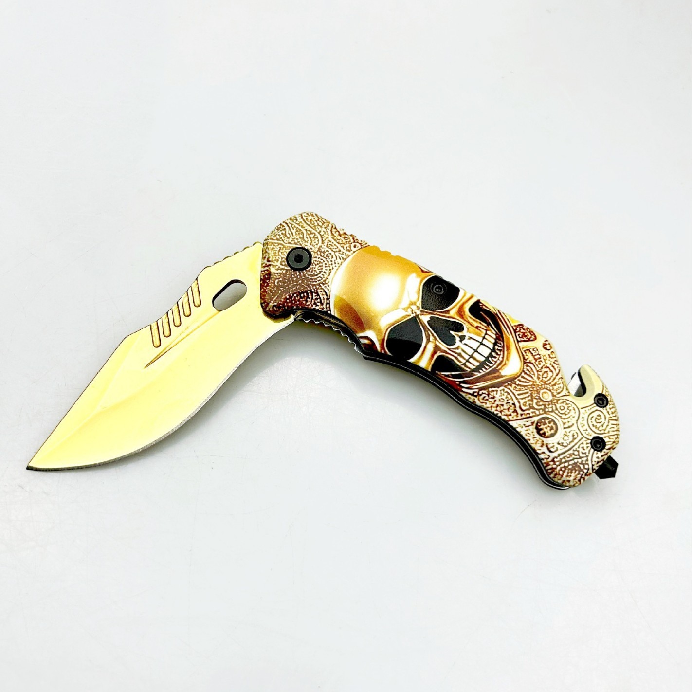 2026 NEW Skull Tactical Spring Assisted Folding EDC Pocket Knife 7.8″-US