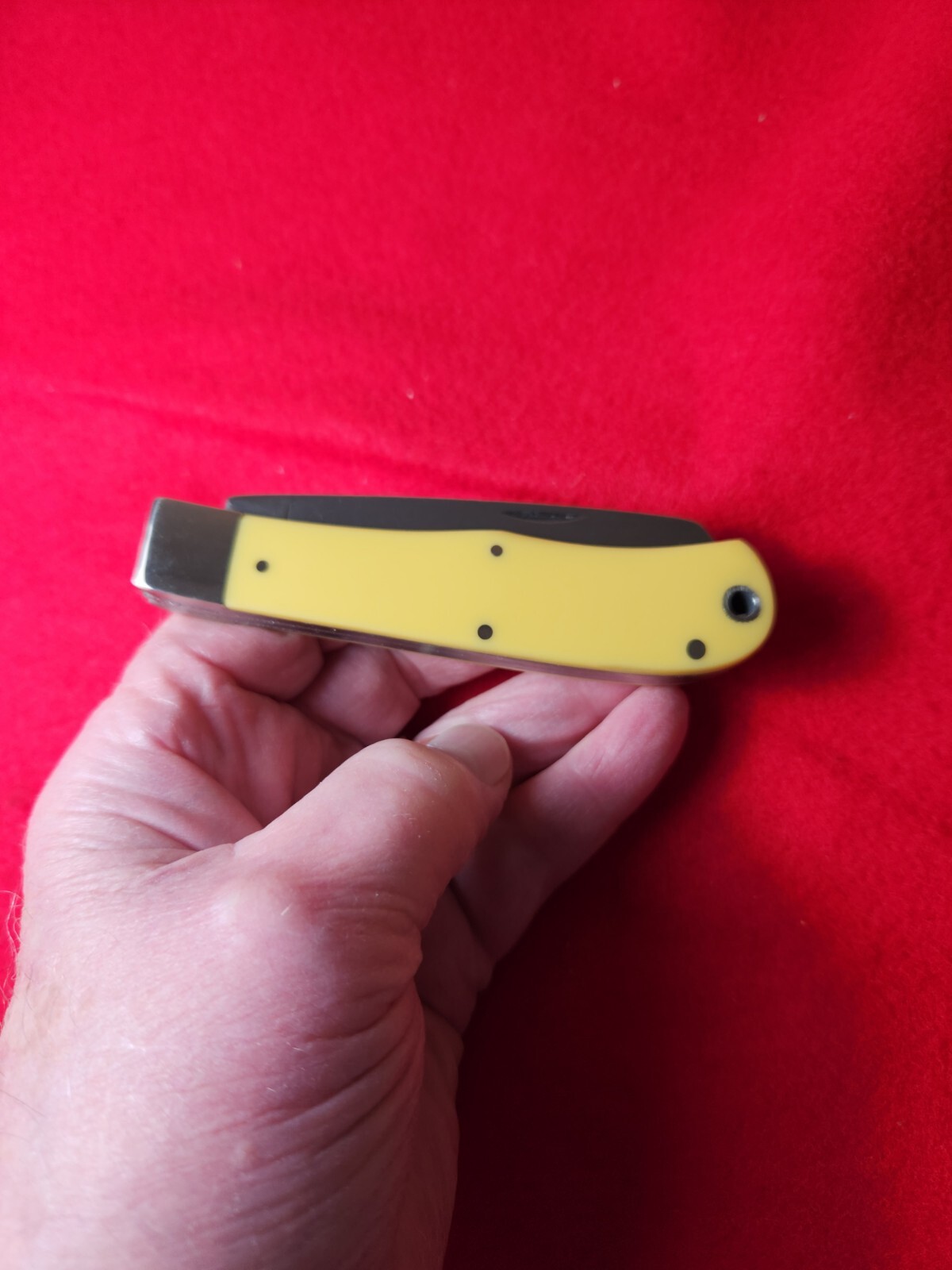 Moore Maker USA 3206 Large Trapper Knife Yellow Delrin Handles New In Box