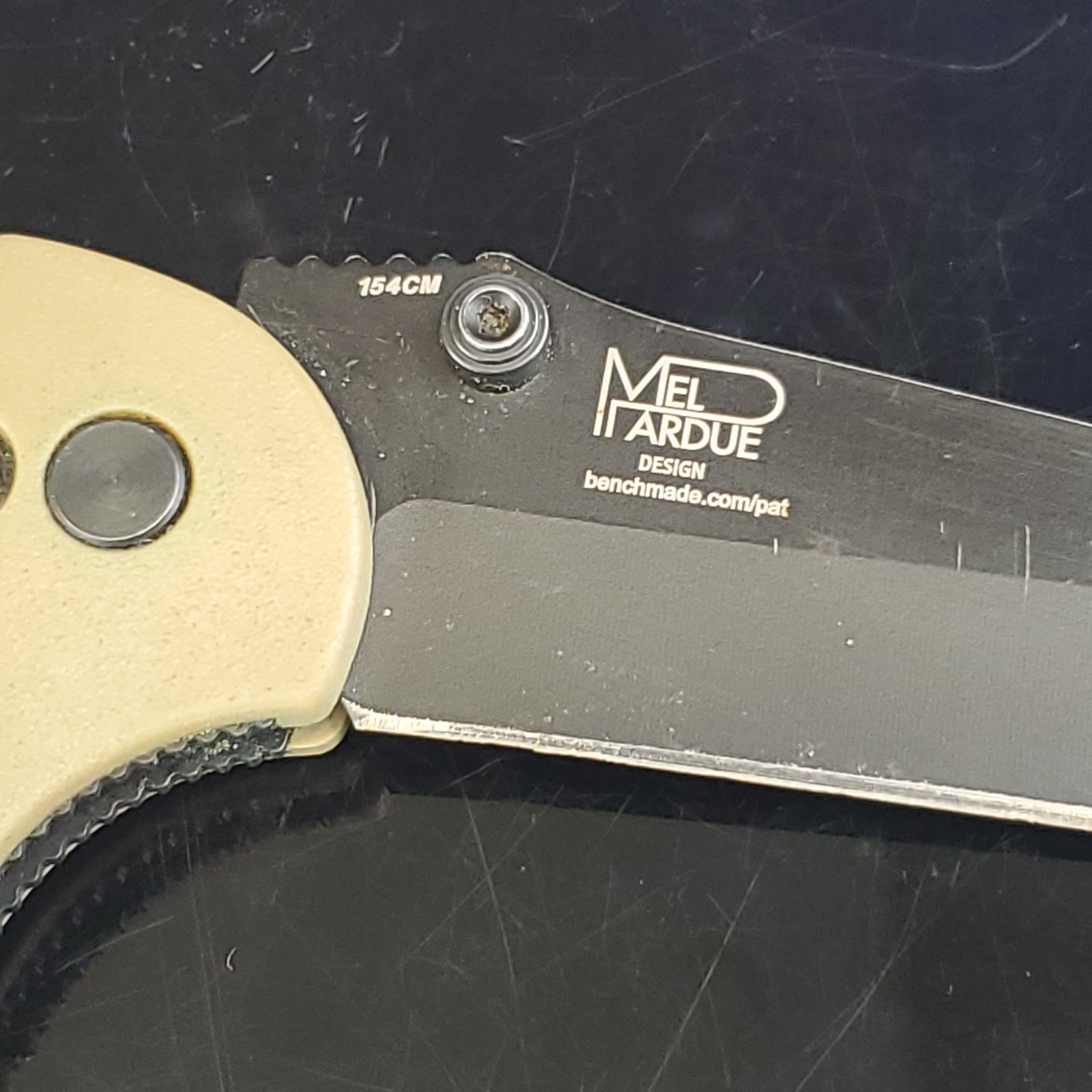 Benchmade 557 154CM Mini Griptilian Tanto Mel Pardue Folding Knife RARE Coyote