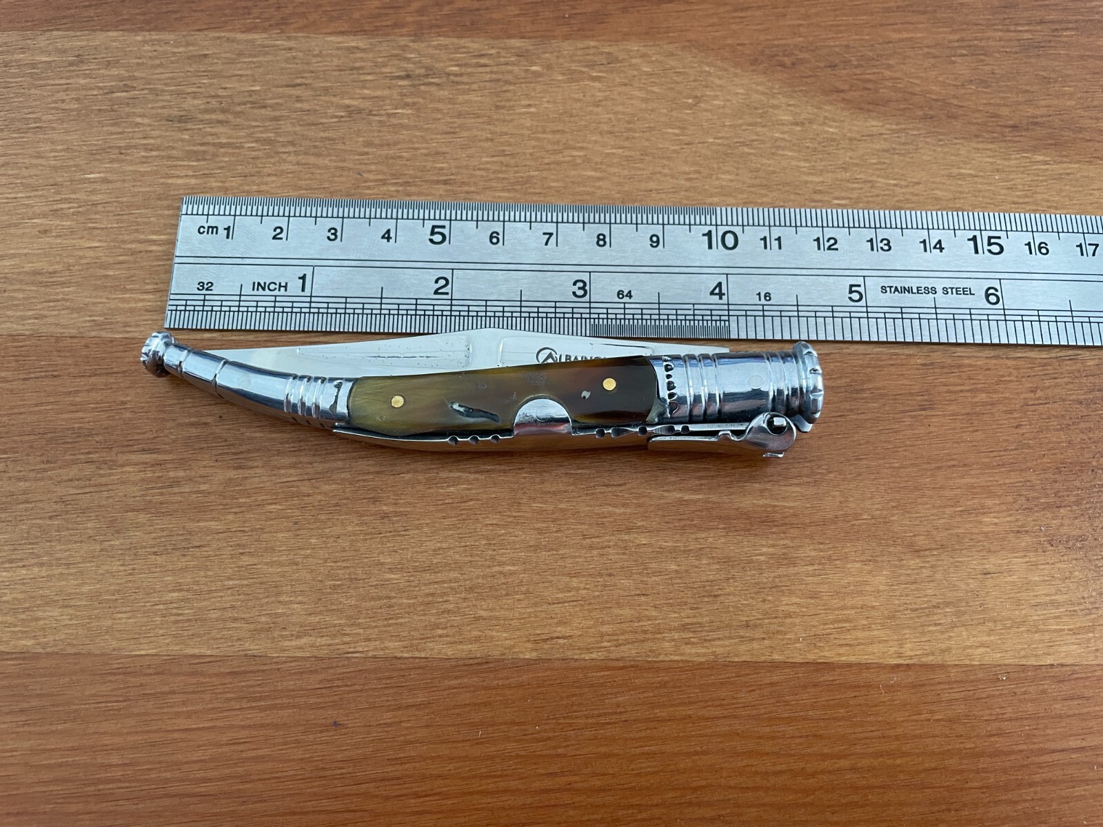 3.34” Spanish Navaja Serrana Folding Pocket Knife Bullhorn Handle – US Seller