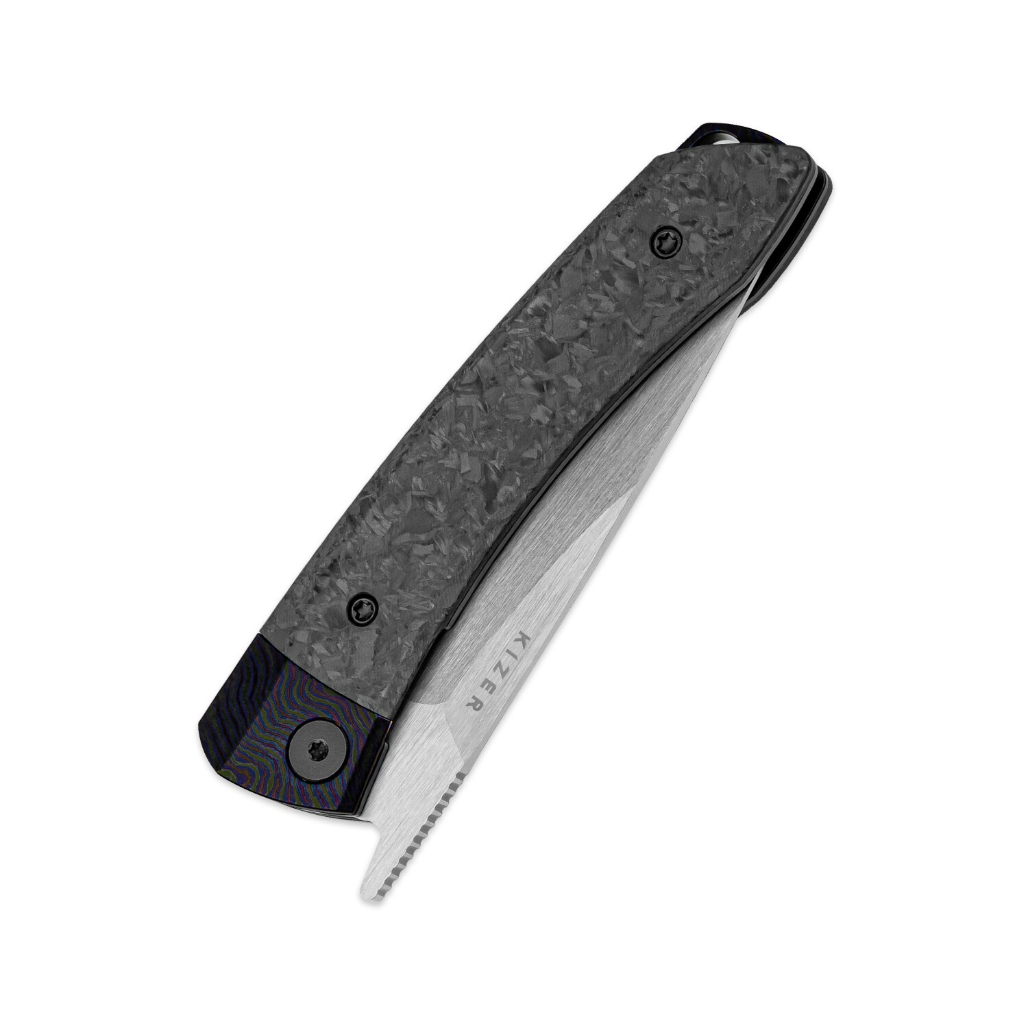 Kizer Mini MoMo Drop Point Folding Knife M390 Blade Titanium&Carbon Handle