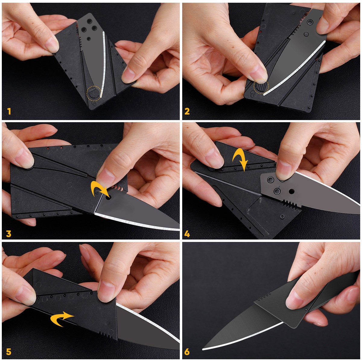 1-100 x Ultra Thin Folding Pocket Knives Sharp Hunting Knives Credit Cards Knife