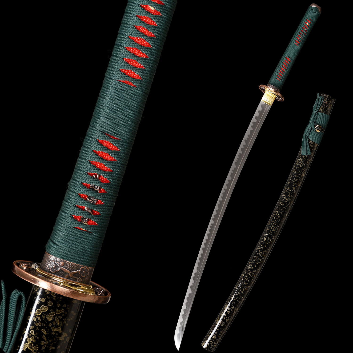 Damascus Folded Steel Japanese Samurai Katana Sword Full Tang Sharp Blade