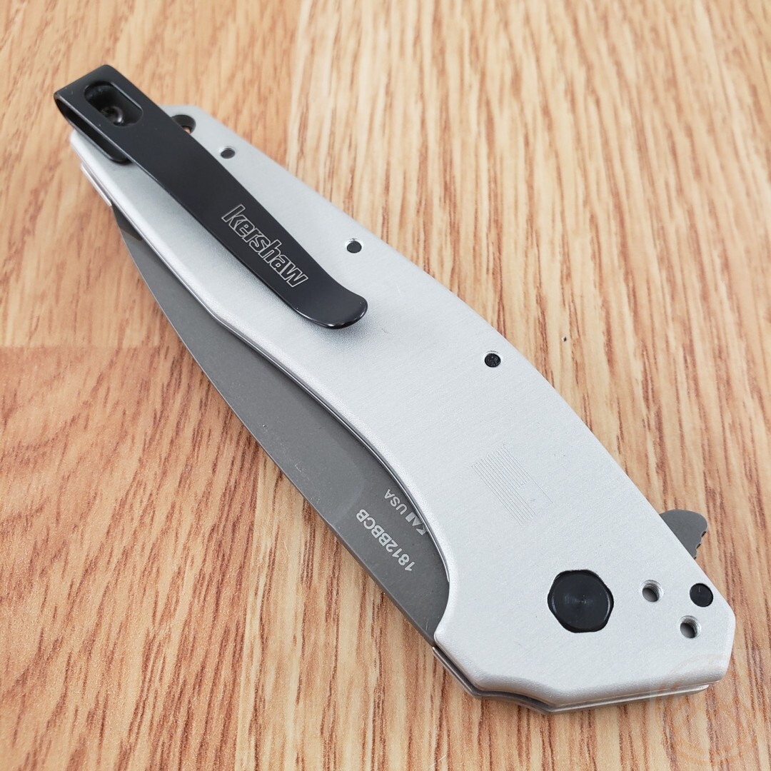 Kershaw Dividend Folding Knife 3″ N690 / D2 Steel Blade Gray Aluminum Handle
