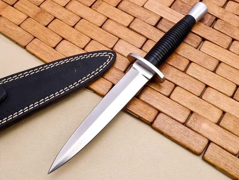 ASS Custom Handmade High Carbon Steel Fairbain Hunting Dagger Knife With Sheath