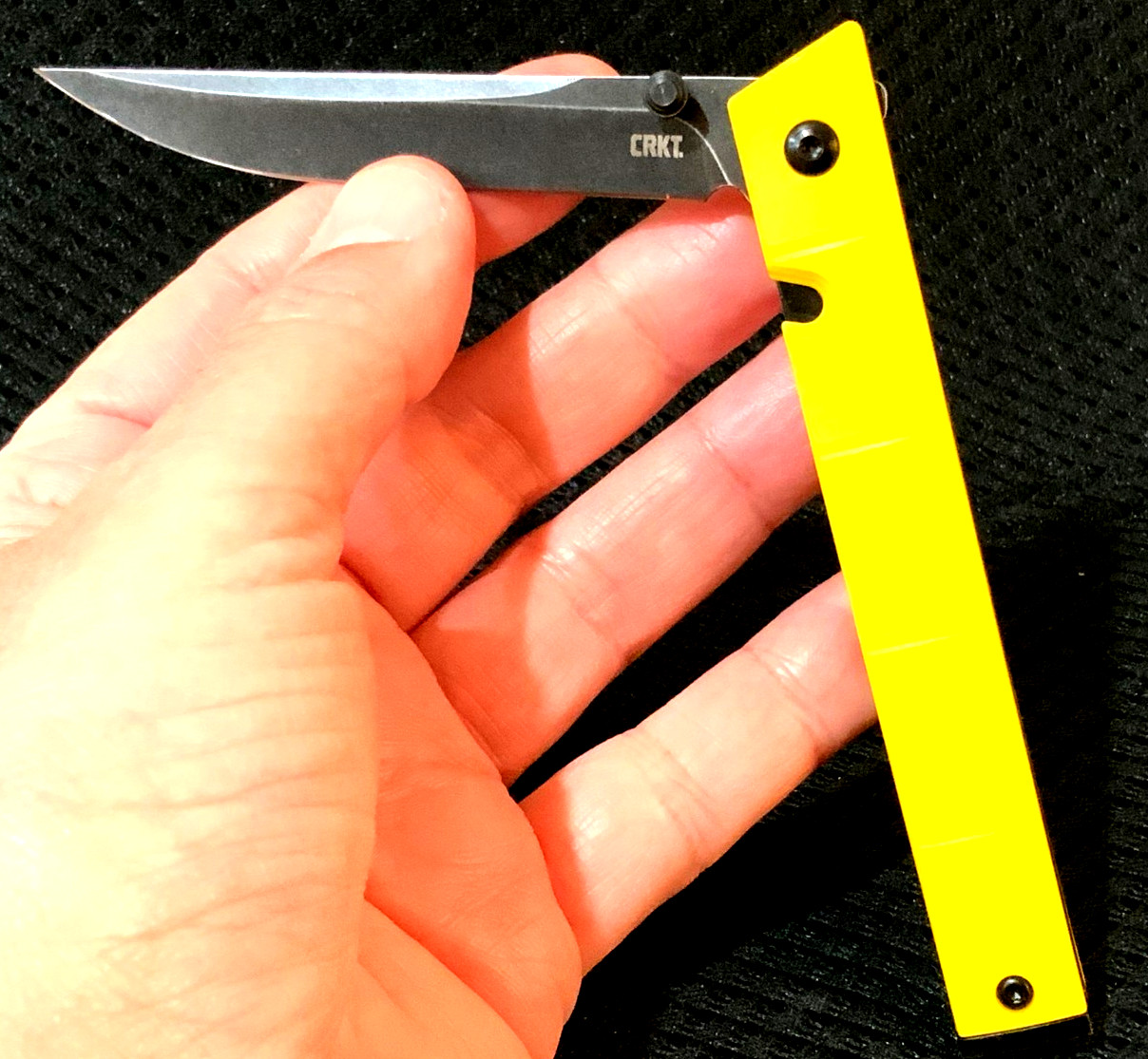 CEO 7096 *YELLOW* Quick Thumb Flick Folding Pocket Knife (Black Blade)