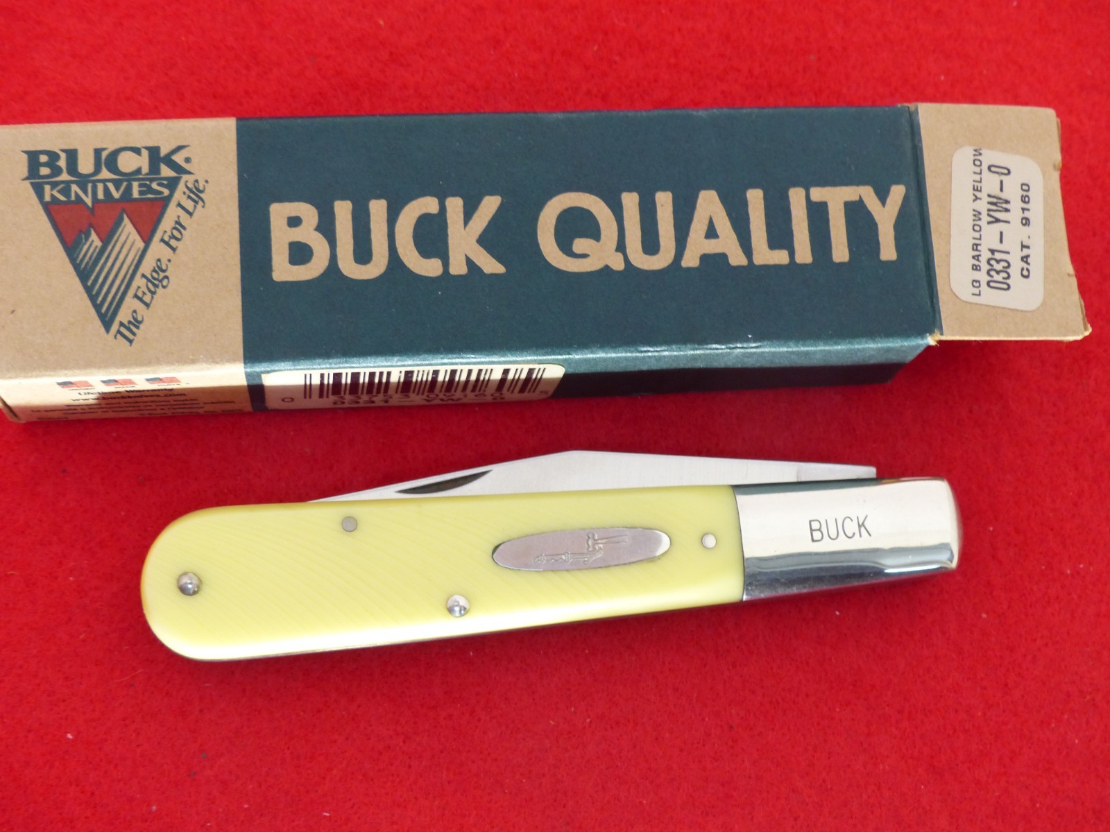 Buck mint in box yellow Grandaddy Barlow 03319YW, Cat 9150 knife