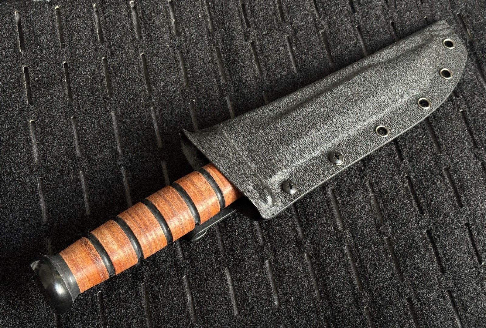 13” Kbar Style Combat Knife Military Marines Kydex Sheath Horizontal Carry Black