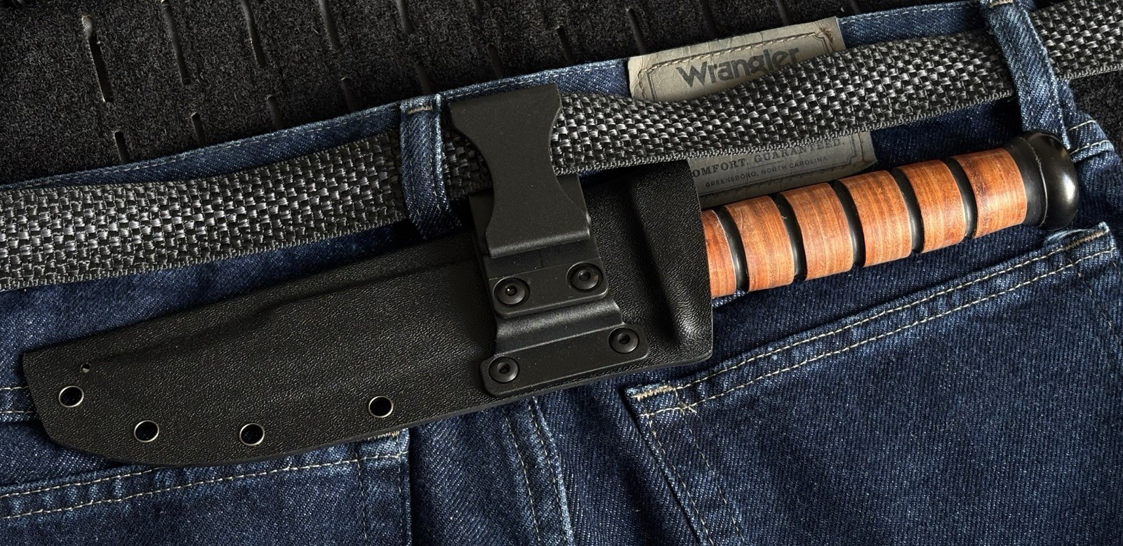 13” Kbar Style Combat Knife Military Marines Kydex Sheath Horizontal Carry Black