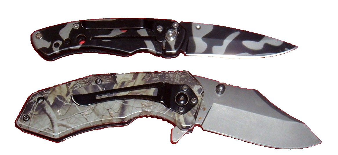 (2) Nice Camo Liner-Lock Folding Clip Knives, China ZE-3