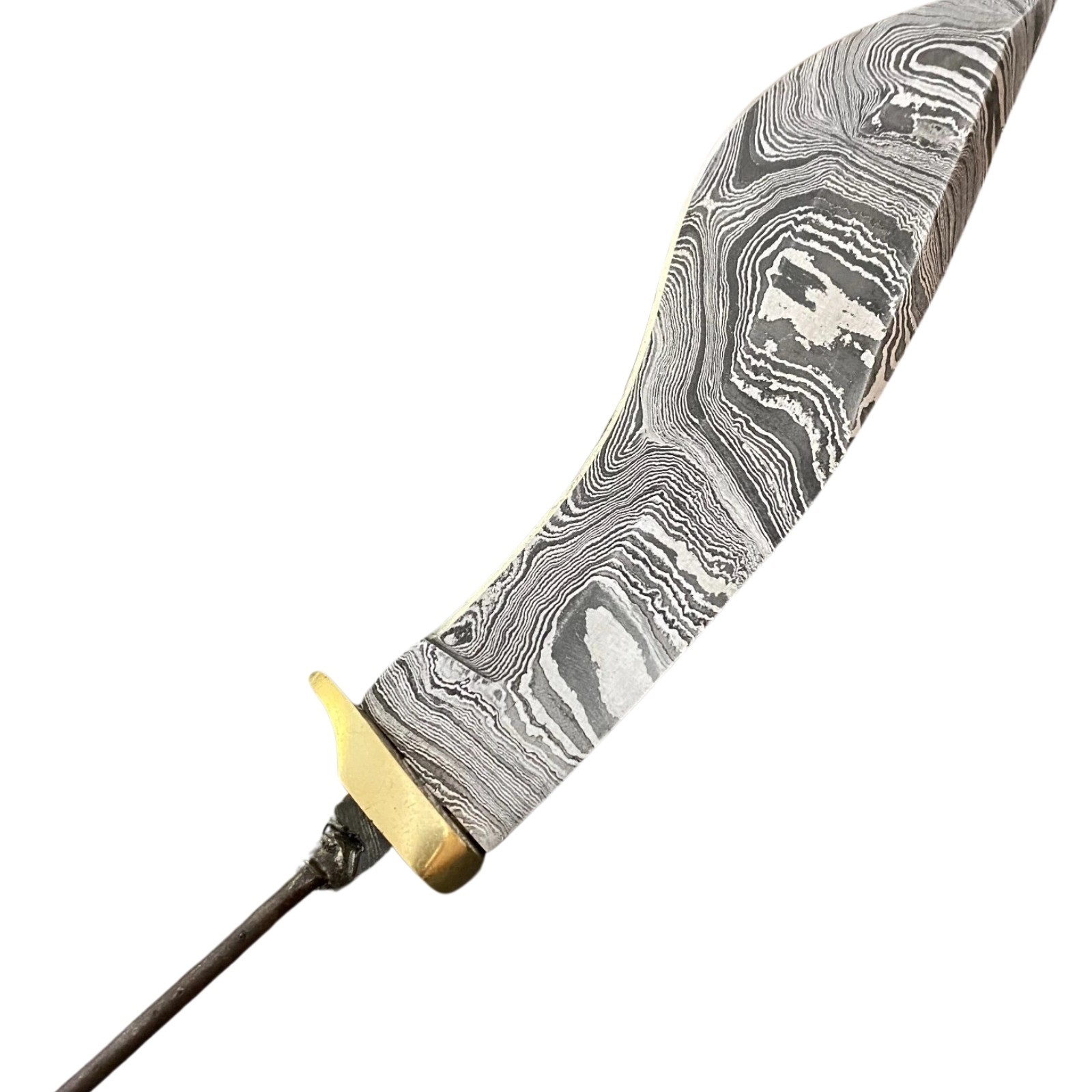 Damascus Tracker Knife Blank – Hand Forged DIY Survival Blade – Brass Guard 2026