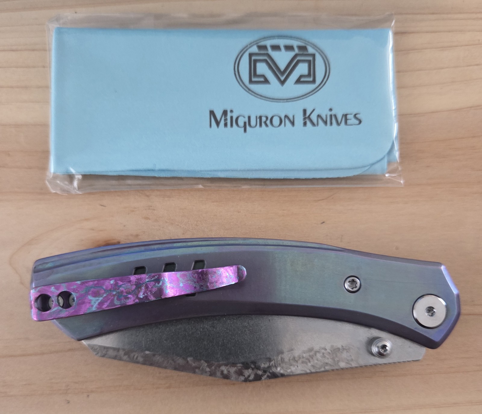 Miguron Knives 4P Design Custom Karok D2 Titanium Handle