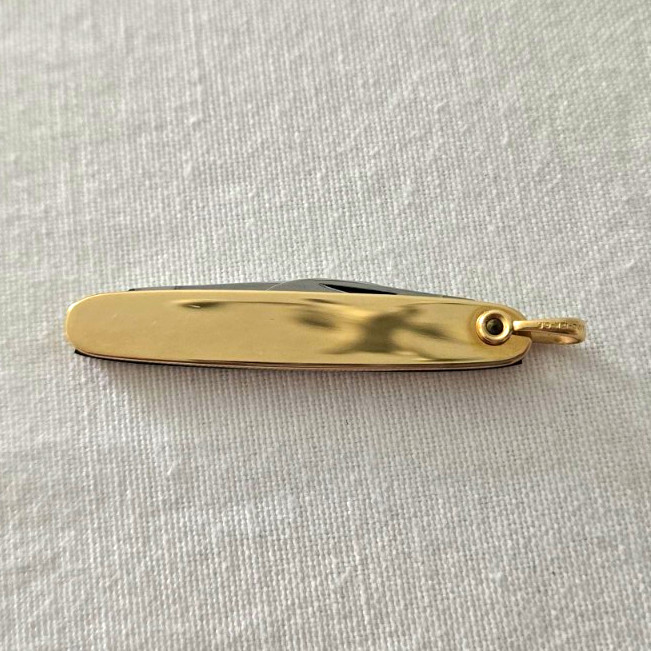 Vintage 12K Yellow Gold Folding Pocket Knife Two Blade. Made In Germany