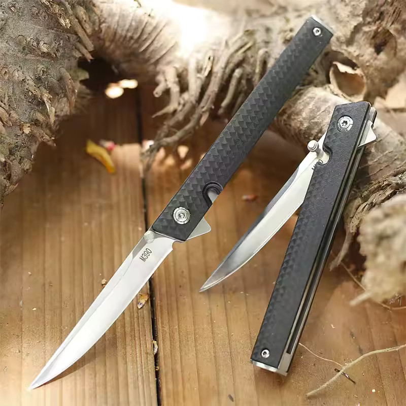 M390 Composite Fiber Jack Knives Tanto Flip Composite Fiber Handle Pocket -US-1X