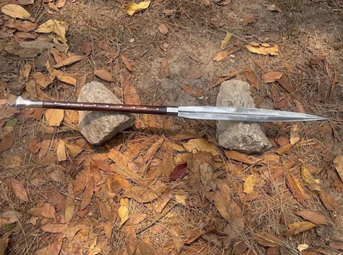 36» Handmade Survival Viking Spear | Carbon Steel Blade | Hunting Camping Spear