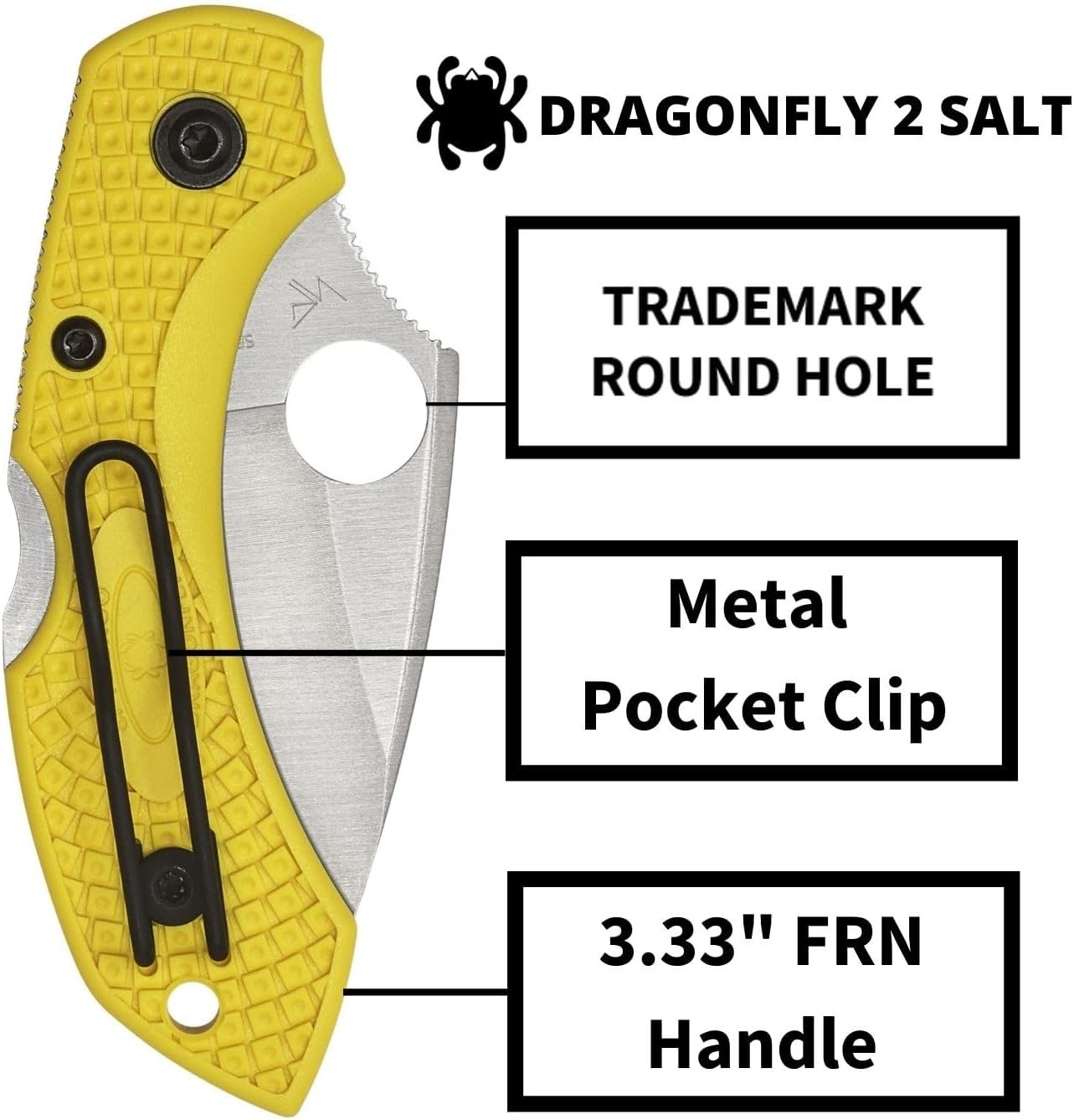 Spyderco Dragonfly 2 Lightweight Salt Folding Knife – Yellow Free-Shipping