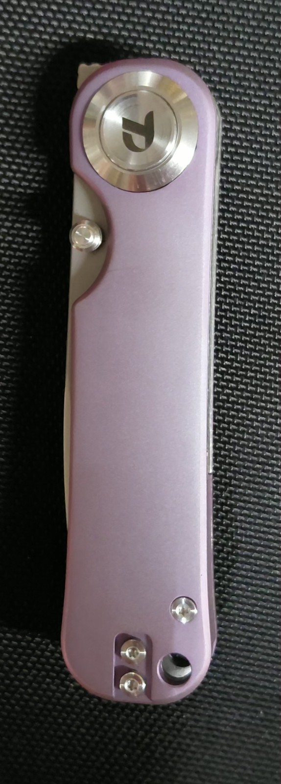 Dream Tech Knives #D4245/Purple Titanium Handle Button Lock VG 10 Blade.